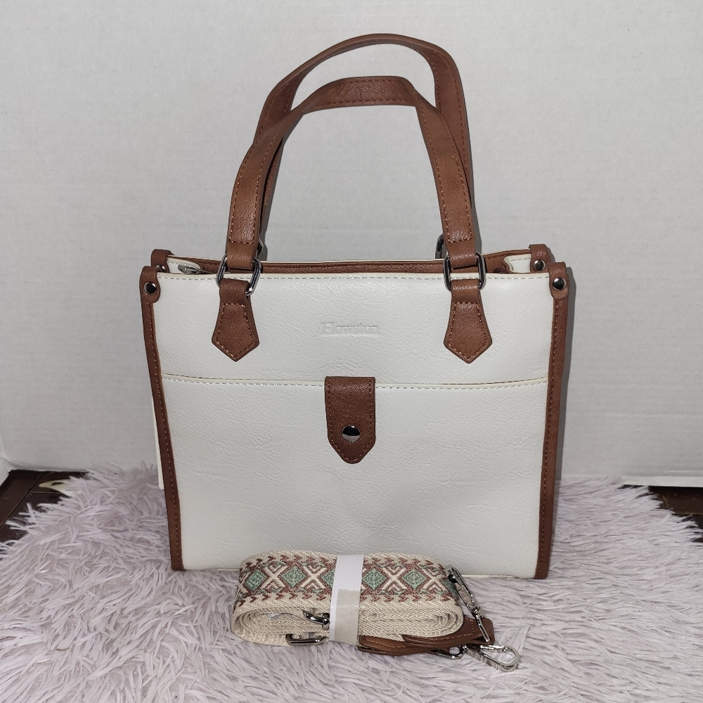 Beige Crossbody Purse and Handbag for Women Faux Leather Tote Purse Top Handle